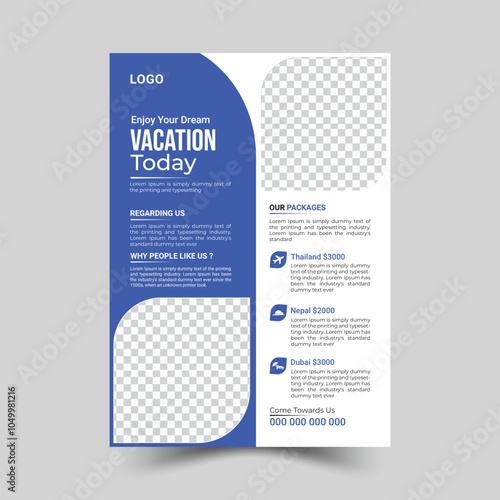 Travel social media post template design,travel agency vector poster for business