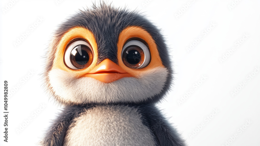 penguin cub on a white background penguin cub on a white background