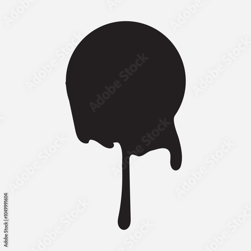 Black Liquid Flowing, spilled, drop, splash, leak concept vector paint drops icon. Ink drip and black Melt Drips. vector illustration.