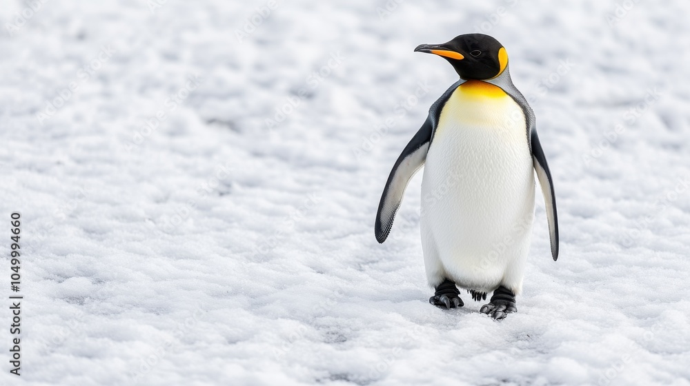 Obraz premium Penguin Walking in Snowy Landscape
