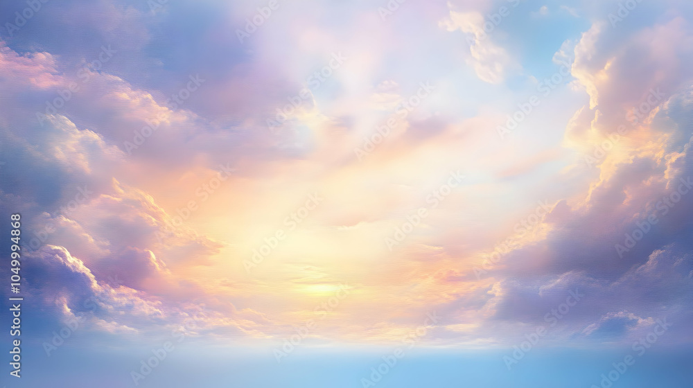 Fototapeta premium Serene Sunset Sky with Colorful Clouds