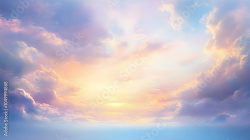 Serene Sunset Sky with Colorful Clouds