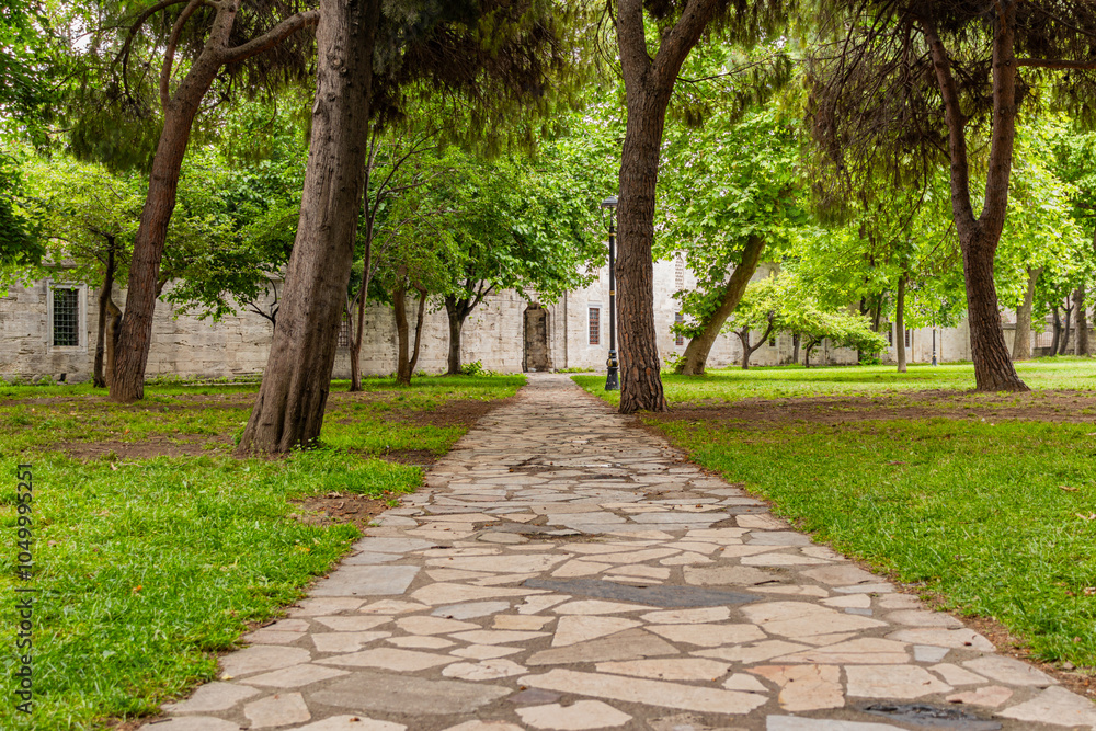 The garden of the Şehzade mosque complex The garden of the Şehzade mosque complex