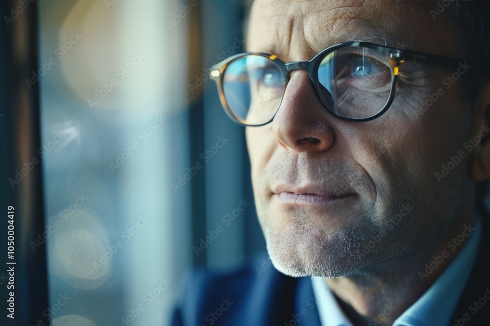 A thoughtful older man wearing glasses looks out a window, capturing a moment of introspection and wisdom, exemplifying a mature perspective on life. A thoughtful older man wearing glasses looks out a window, capturing a moment of introspection and wisdom, exemplifying a mature perspective on life.