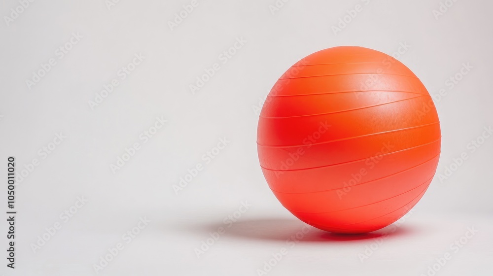 Bright Orange Rubber Ball on Neutral Background Bright Orange Rubber Ball on Neutral Background