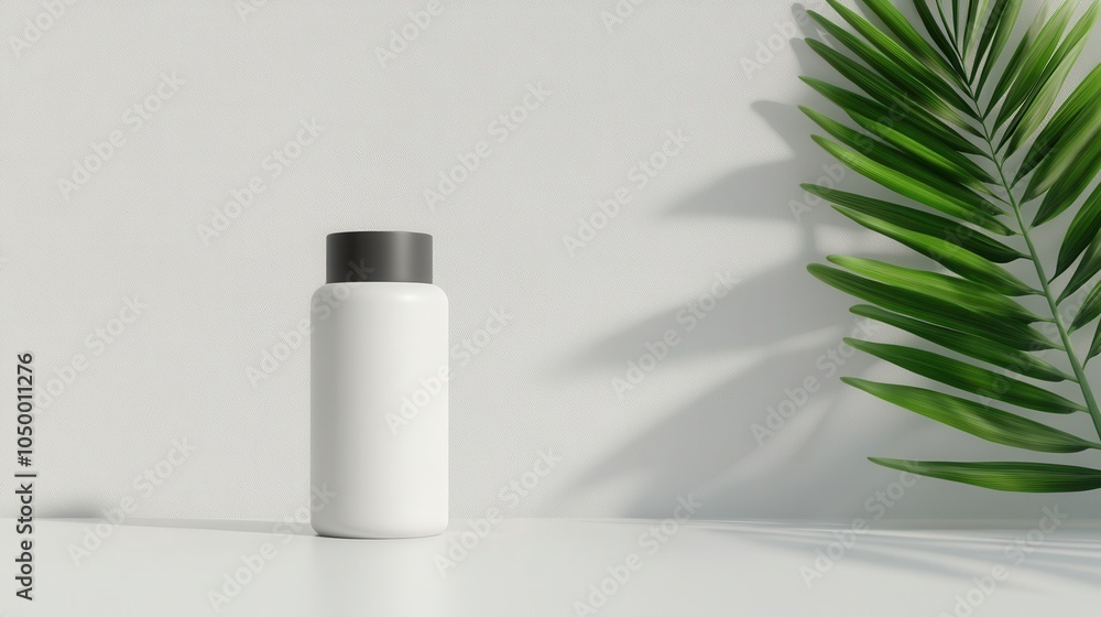 Minimalist Skincare Cream on White Table Minimalist Skincare Cream on White Table