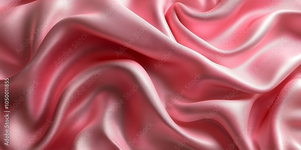 Obraz premium Smooth pink satin fabric draped elegantly.