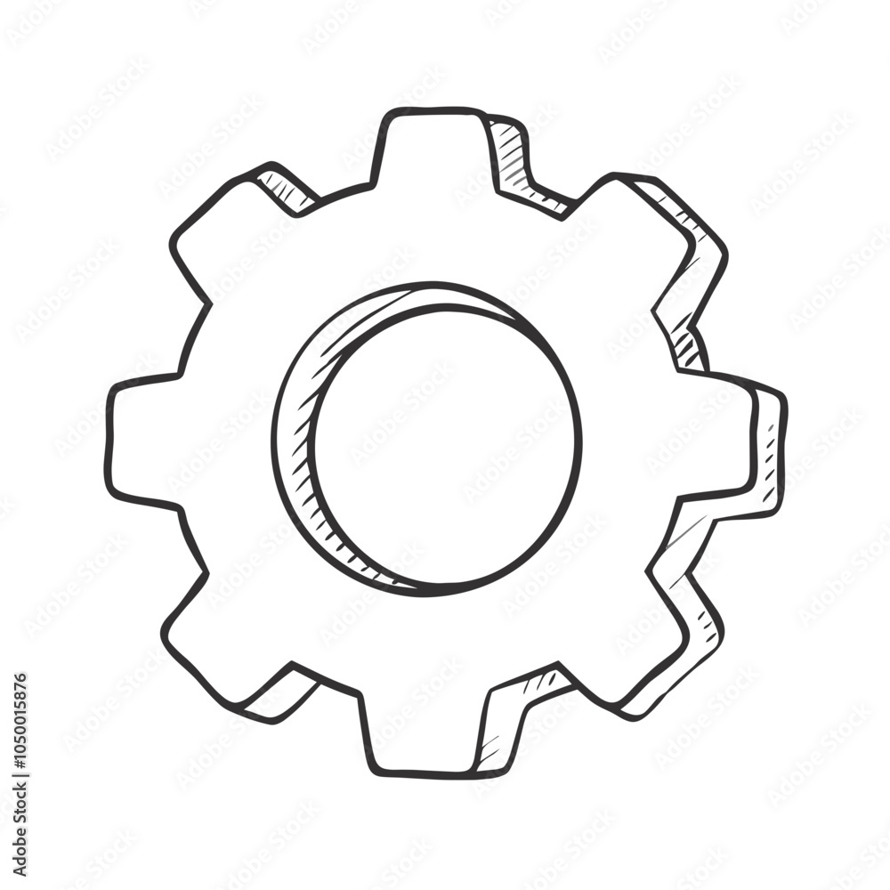 Hand-drawn sketch of a gear, mechanical design, industrial concept, copy space
Hand-drawn sketch of a gear, mechanical design, industrial concept, copy space