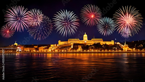 Photography fireworks light budapest castle night dark danube river hungary
