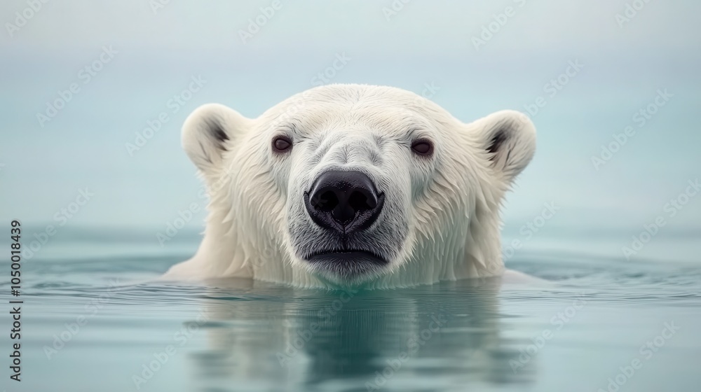 Polar Bear Swimming in Crystal Clear Arctic Water Polar Bear Swimming in Crystal Clear Arctic Water