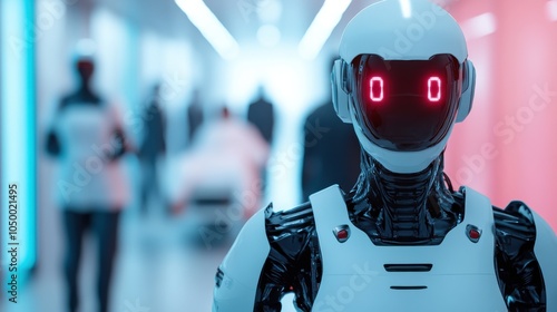 Wallpaper Mural Sleek Futuristic Robot in a Modern Medical Setting Torontodigital.ca