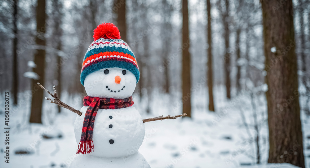 Obraz premium snowman in the forest
