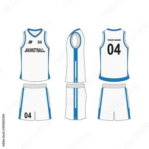 Basketball jersey set template collection.	