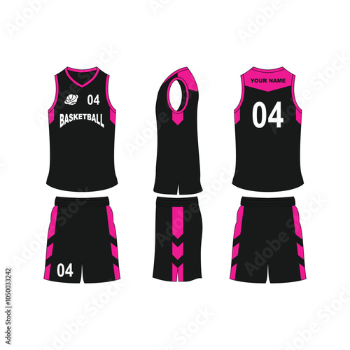 Basketball jersey set template collection.	