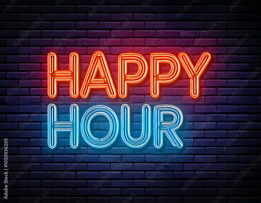 Obraz premium vector realistic isolated neon sign hour logo template decoration mockup covering wall background