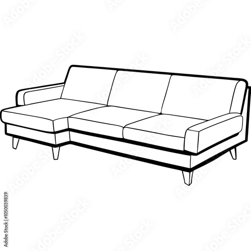 Sectional Sofa set line art 