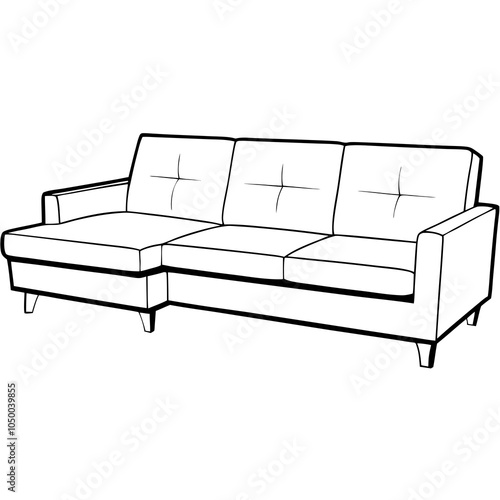 Sectional Sofa set line art 