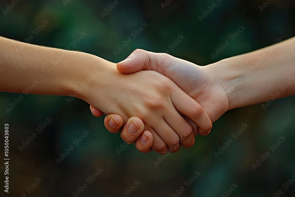 Two hands shaking in a handshake. Concept of trust and respect between the two people Two hands shaking in a handshake. Concept of trust and respect between the two people