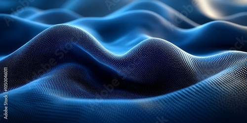 Abstract representation of flowing blue waves.