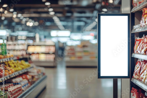 Wallpaper Mural Blank advertising mockup for advertisement at the supermarket Torontodigital.ca