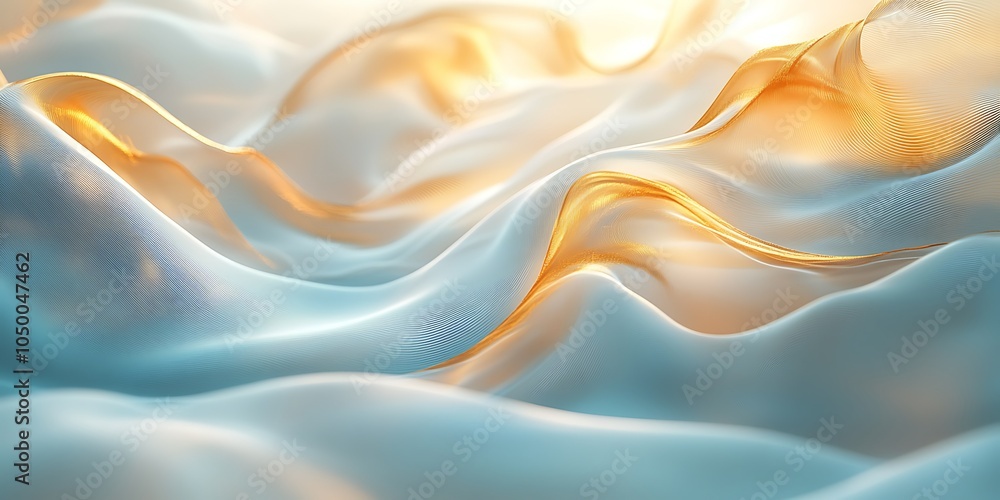 Fototapeta premium Abstract flowing fabric with soft lighting and colors.