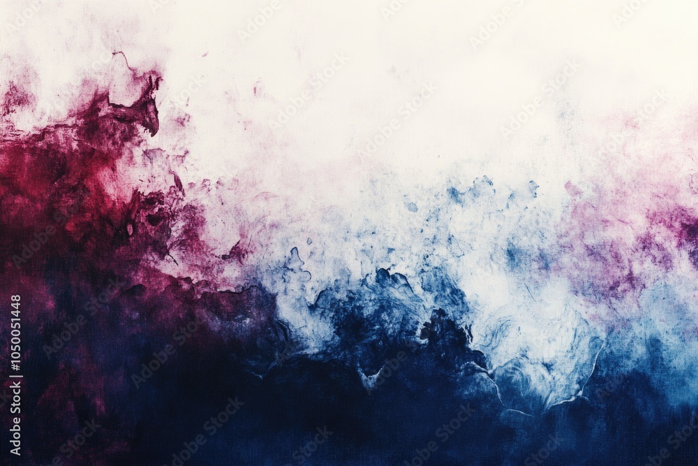 Obraz premium Colorful, abstract painting with a blue and red swirl. The painting is full of energy and movement, with the blue and red colors blending together to create a dynamic and vibrant scene
