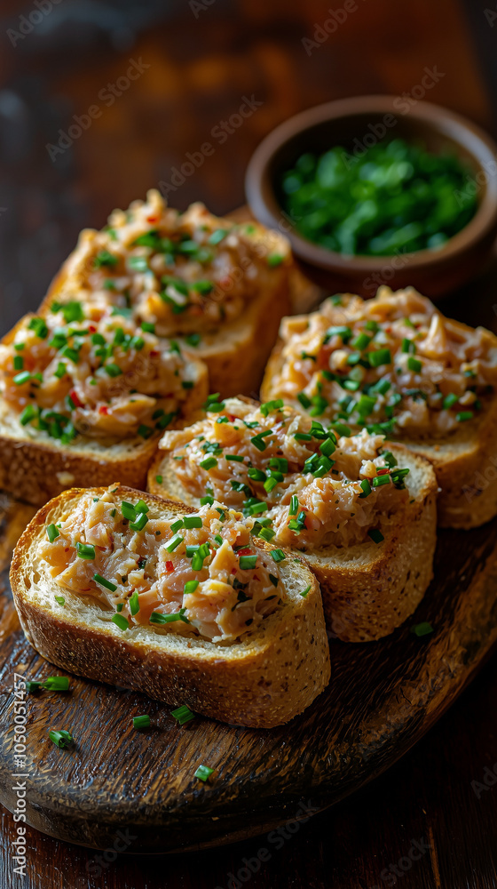 Whole Wheat Toast with Tuna Pâté and Chives Whole Wheat Toast with Tuna Pâté and Chives