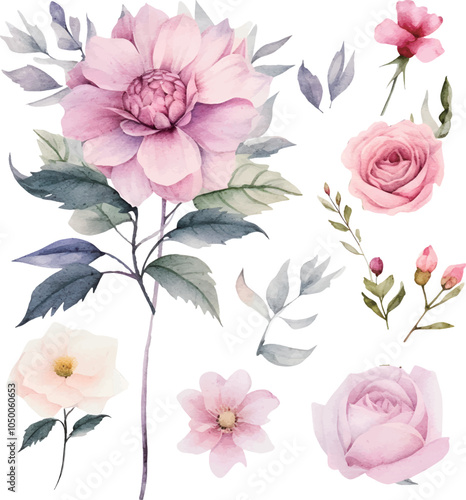 pattern with pink roses