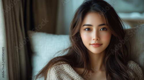 美女, 女性, 美しい, 顔, モデル, 日本, 韓国, 中国, アジア, カフェ, ファッション