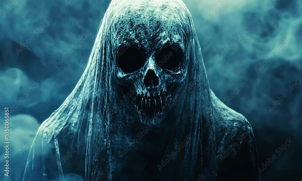 Creepy Skull Face in Fog Creepy Skull Face in Fog