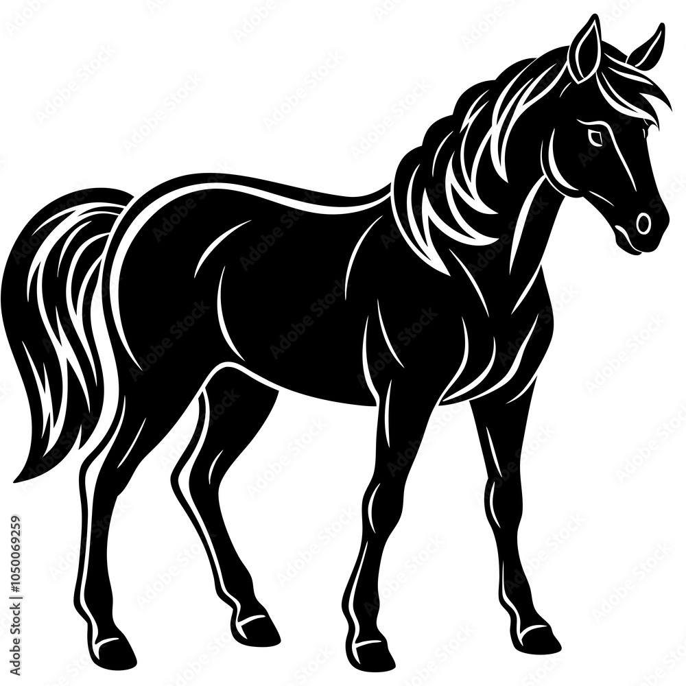 Obraz premium Horse vector silhouette 