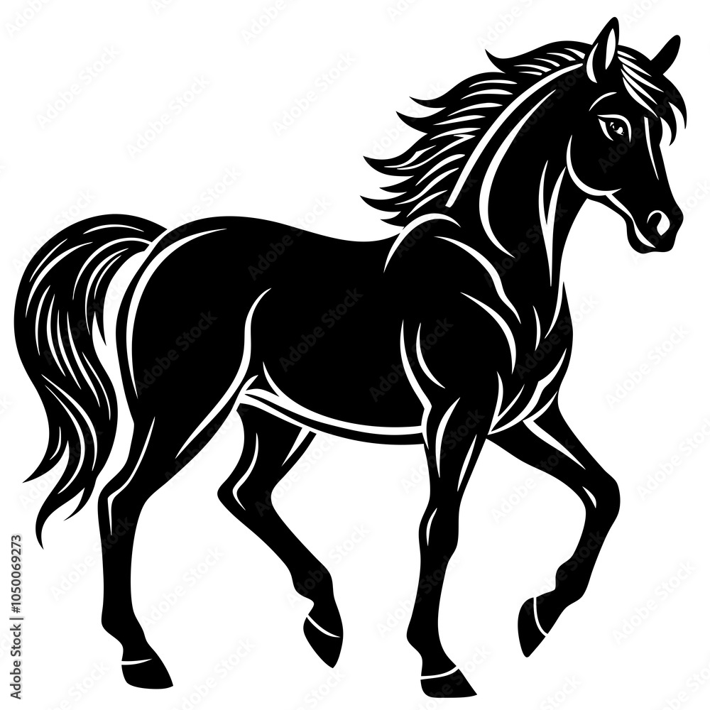 Obraz premium Horse vector silhouette