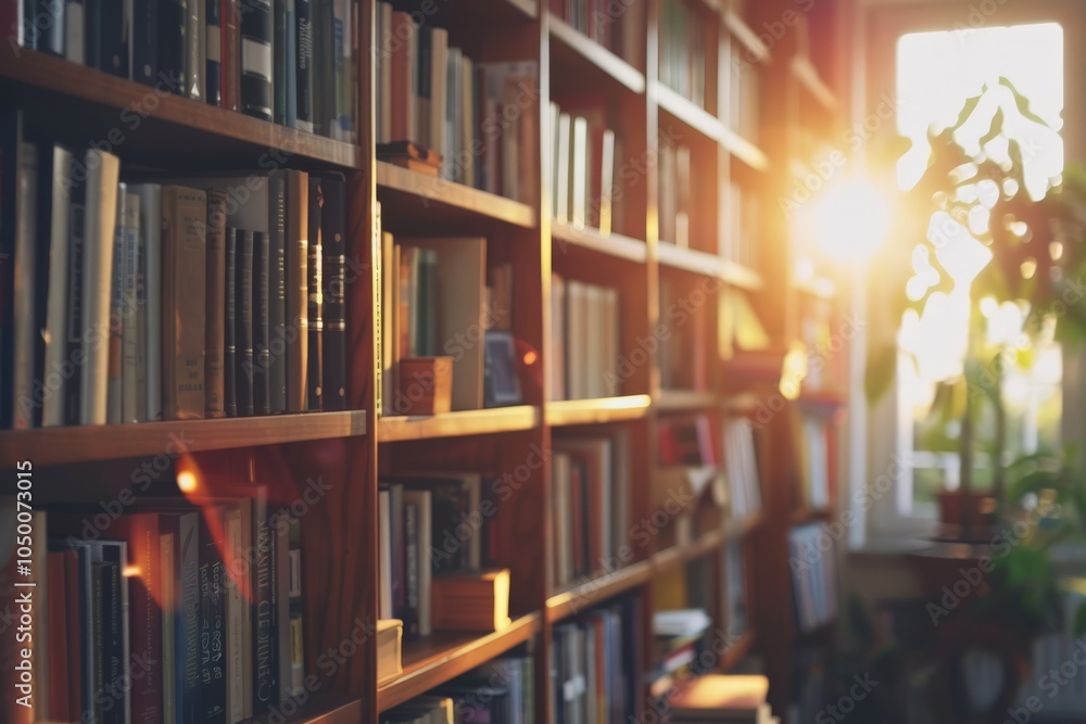 A cozy library bathed in sunlight features shelves filled with books, creating a serene environment perfect for reading, learning, and discovery. A cozy library bathed in sunlight features shelves filled with books, creating a serene environment perfect for reading, learning, and discovery.