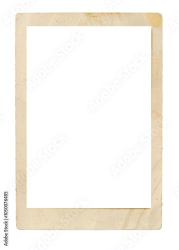 Obraz na płótnie Vintage photo paper frame isolated on transparent background. Scanned material for retro photo frames and templates, png image w salonie