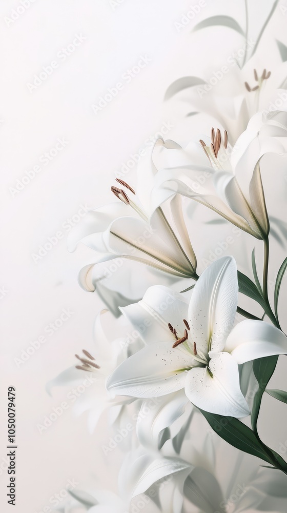 Obraz premium Elegant White Lilies Against a Soft Background