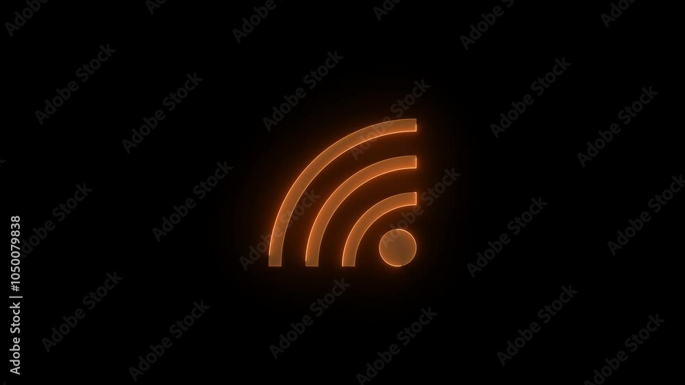 Mob wifi stroke icon glowing neon animation Mob wifi stroke icon glowing neon animation