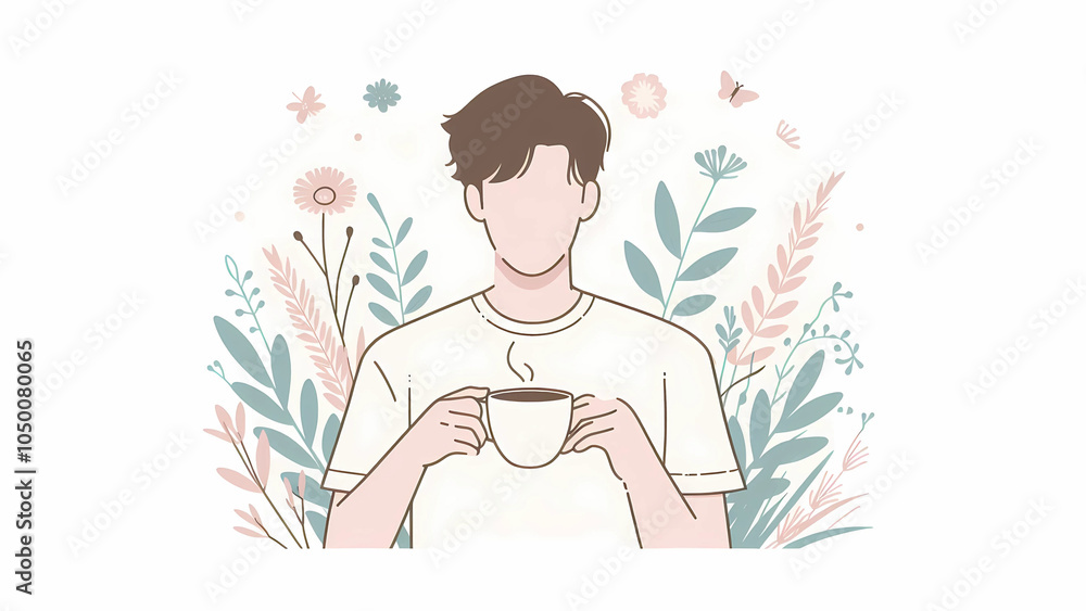 Peaceful Moment with a Cup of Coffee Peaceful Moment with a Cup of Coffee