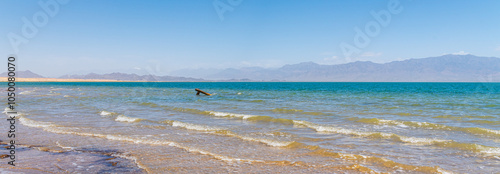 Picture of Xiao Chaidan lake on a summer day, Qinghai, China photo