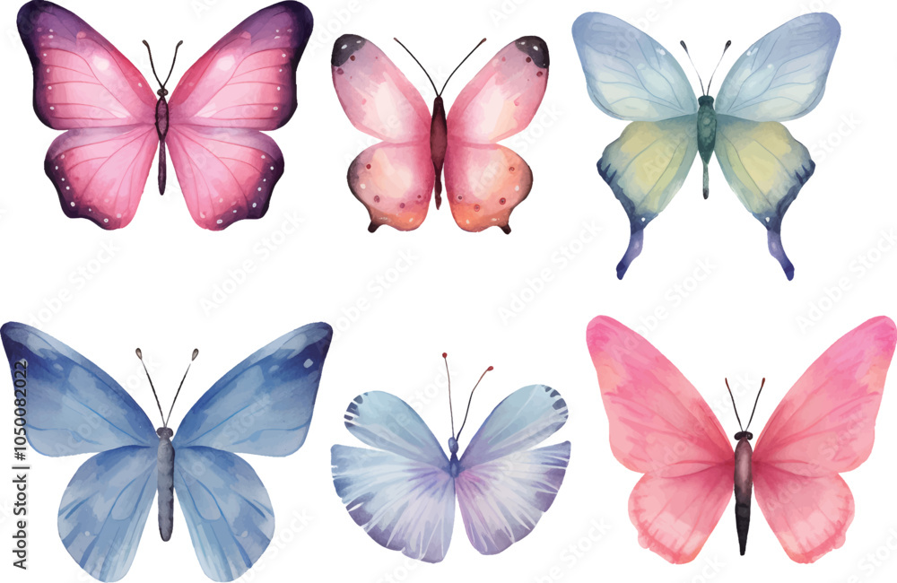 Fototapeta premium collection of butterflies