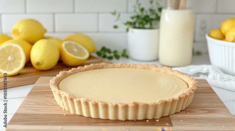 Lemon tart with a golden crust and a smooth lemon curd filling Lemon tart with a golden crust and a smooth lemon curd filling