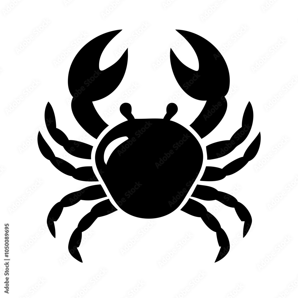 Black Crab Silhouette Icon Black Crab Silhouette Icon