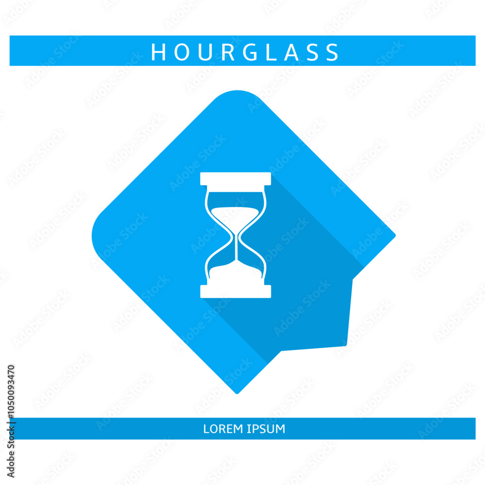 Fototapeta premium Design icon. Hourglass icon symbol in flat. Hourglass symbol design in flat with shadows. Stock vector.
