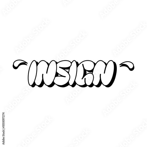 Line font, throw up insign