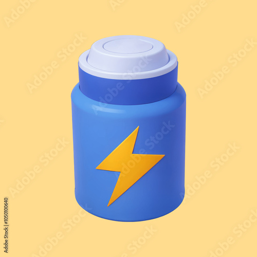Battery with lightning icon icon cartoon illustration