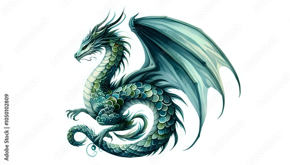 Fototapeta premium Intricate and Vibrant Dragon Illustration 