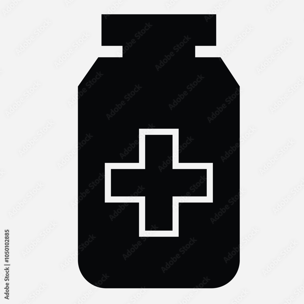 Obraz premium Medicine bottle and pill bottle icon vector. vector illustration.