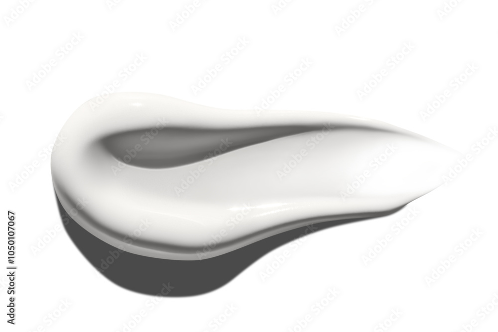 Obraz premium Smear of white cream on an empty background. Skincare product, smooth texture.