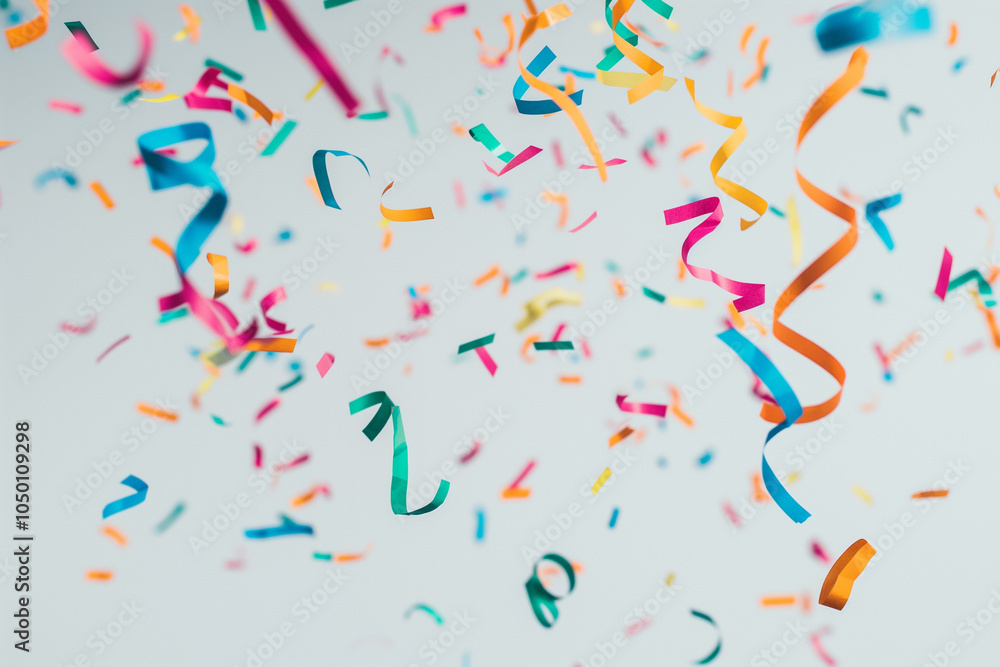 Abstract festive wallpaper with colorful falling confetti on white background. Background, illustration. Celebration, party, holiday. Abstract festive wallpaper with colorful falling confetti on white background. Background, illustration. Celebration, party, holiday.