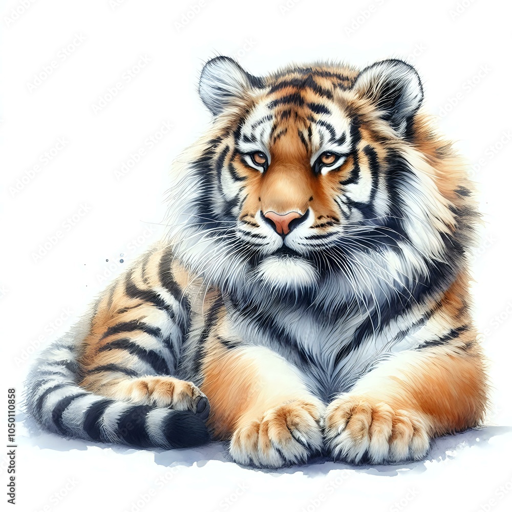 Obraz premium Striking Tiger at Rest 