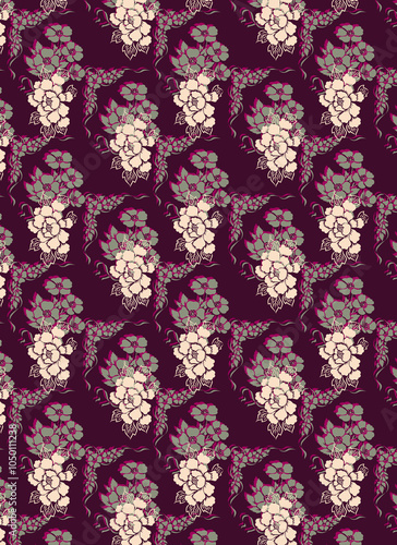 Obraz na płótnie seamless beautiful wallpaper cards all over design floral leaf vintage ornament Victorian ethnic geometric print paisley w salonie